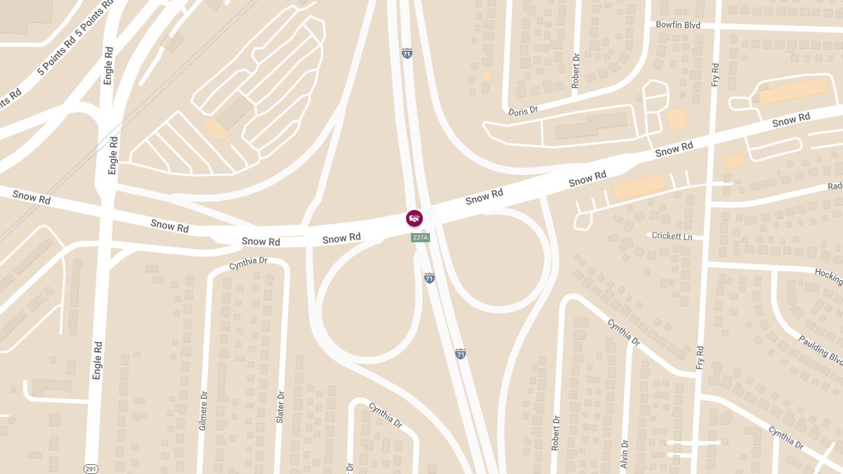 Motor Vehicle Crash With Injury on I-71 SB at Snow Rd