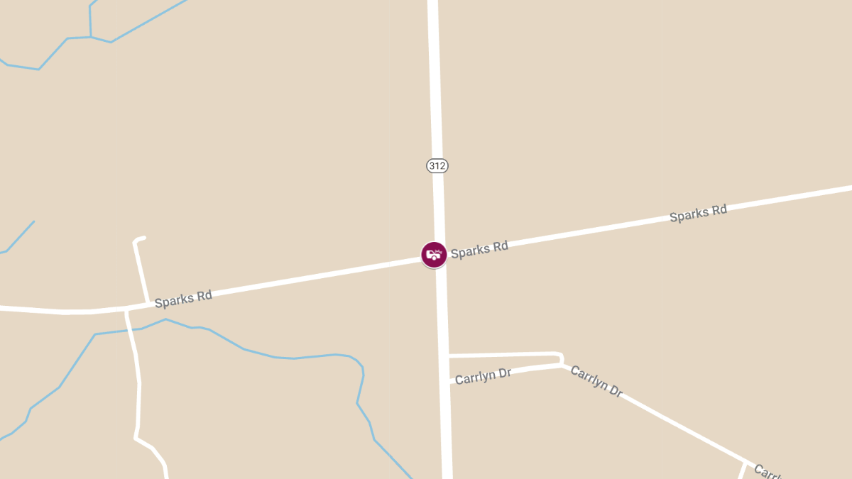 Motor Vehicle Crash with Injuries at Oakland Rd & Sparks Rd