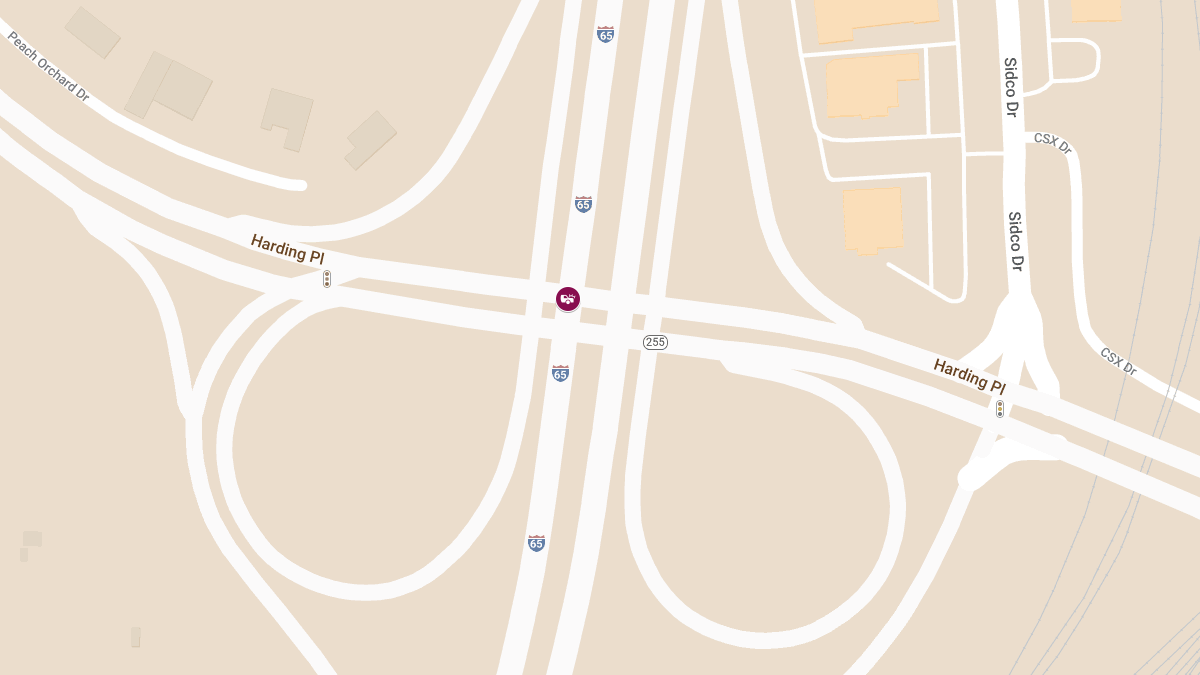 Motor Vehicle Crash with Injuries on I-65 N Between OHB and Harding Pl