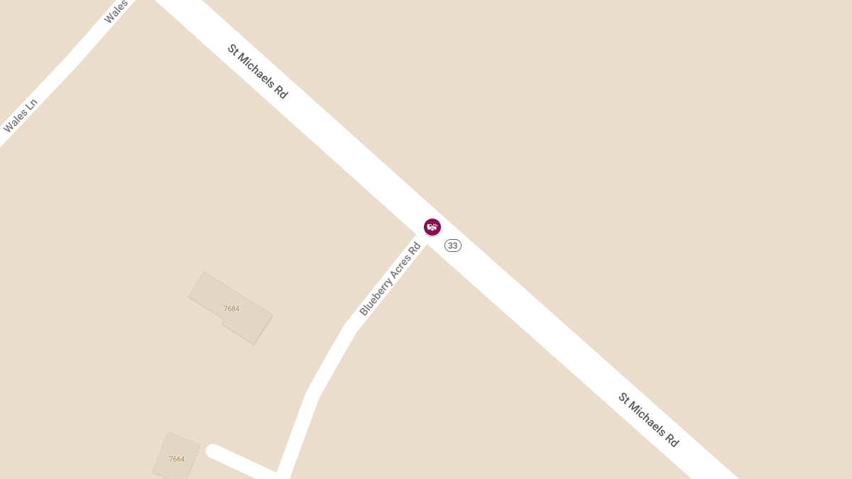 Motor Vehicle Injury Crash at St. Michaels Rd & Blueberry Acres Rd