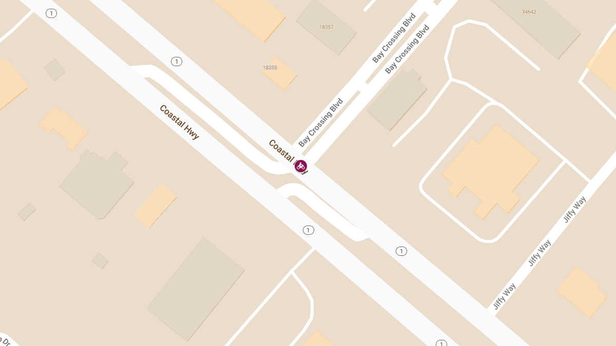 Motorcycle Accident with Injuries at NB Coastal Hwy & Bay Crossing Blvd