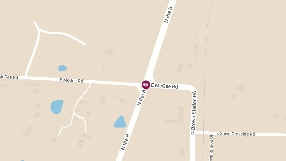 Motorcycle Rider Injured in Crash at Route B and McGee Rd