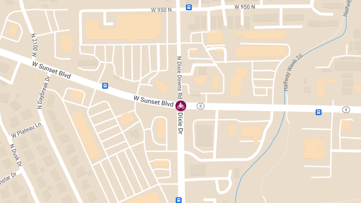 Motorcyclist Injured in Crash at Sunset Blvd and Dixie Dr