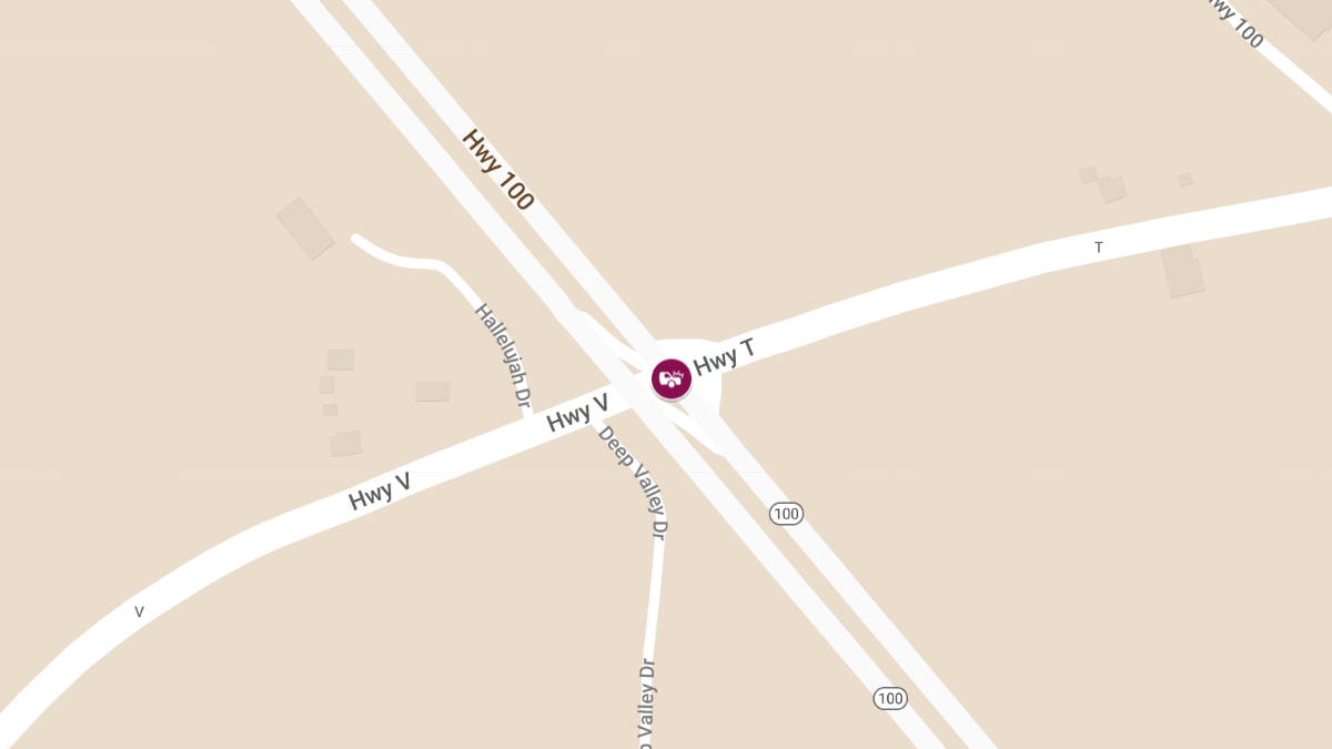 Multi-Vehicle Crash With Injuries on MO-100 at Route T