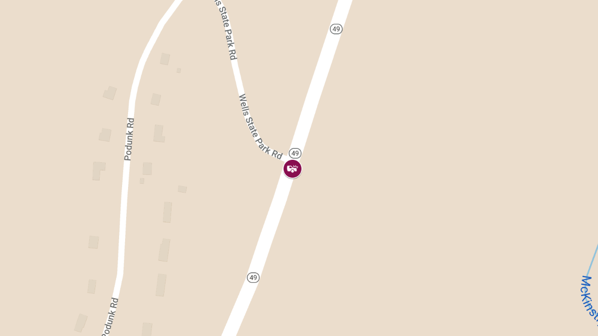Multi-Vehicle Crash With Injuries on Podunk Pike (Route 49) at Wells State Park Rd