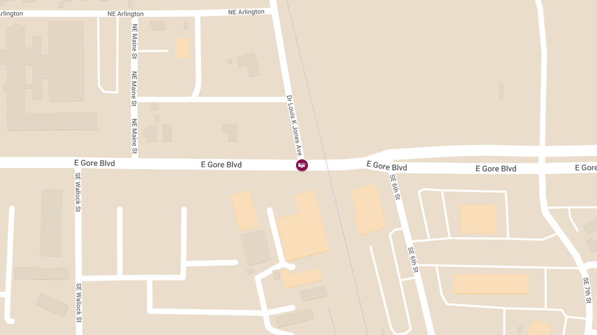 One Injured in Crash on Dr. Louis K Jones Ave & Gore Blvd