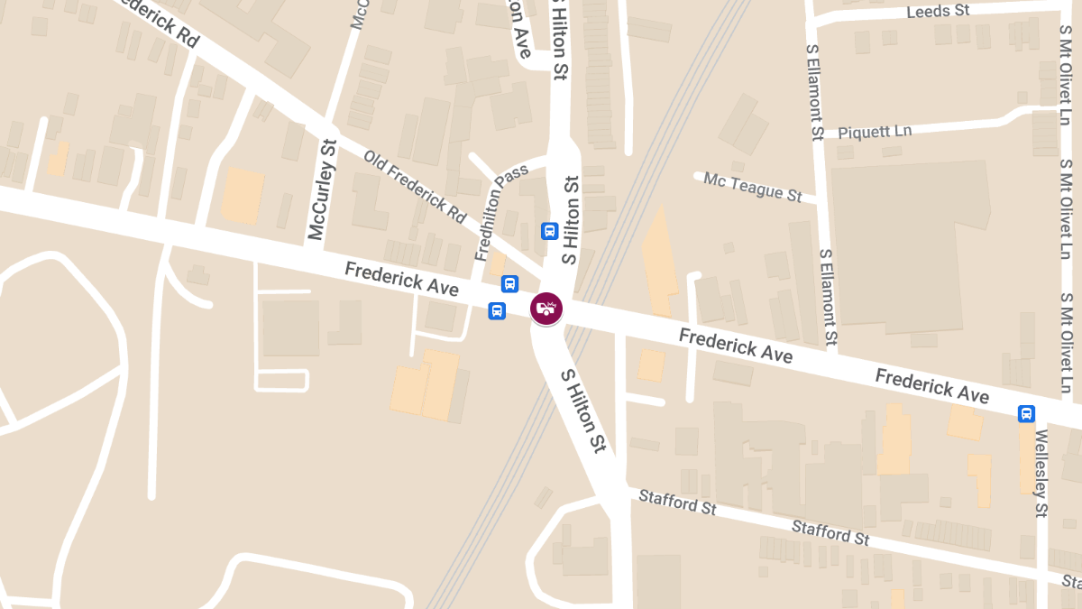 One Injured in Four-Vehicle Hit-and-Run at S Hilton St & Frederick Ave