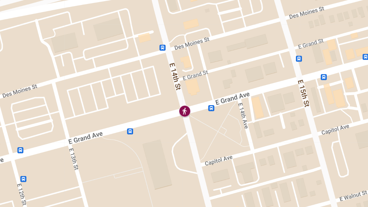 Pedestrian Accident With Injuries at E 14th St & E Grand Ave