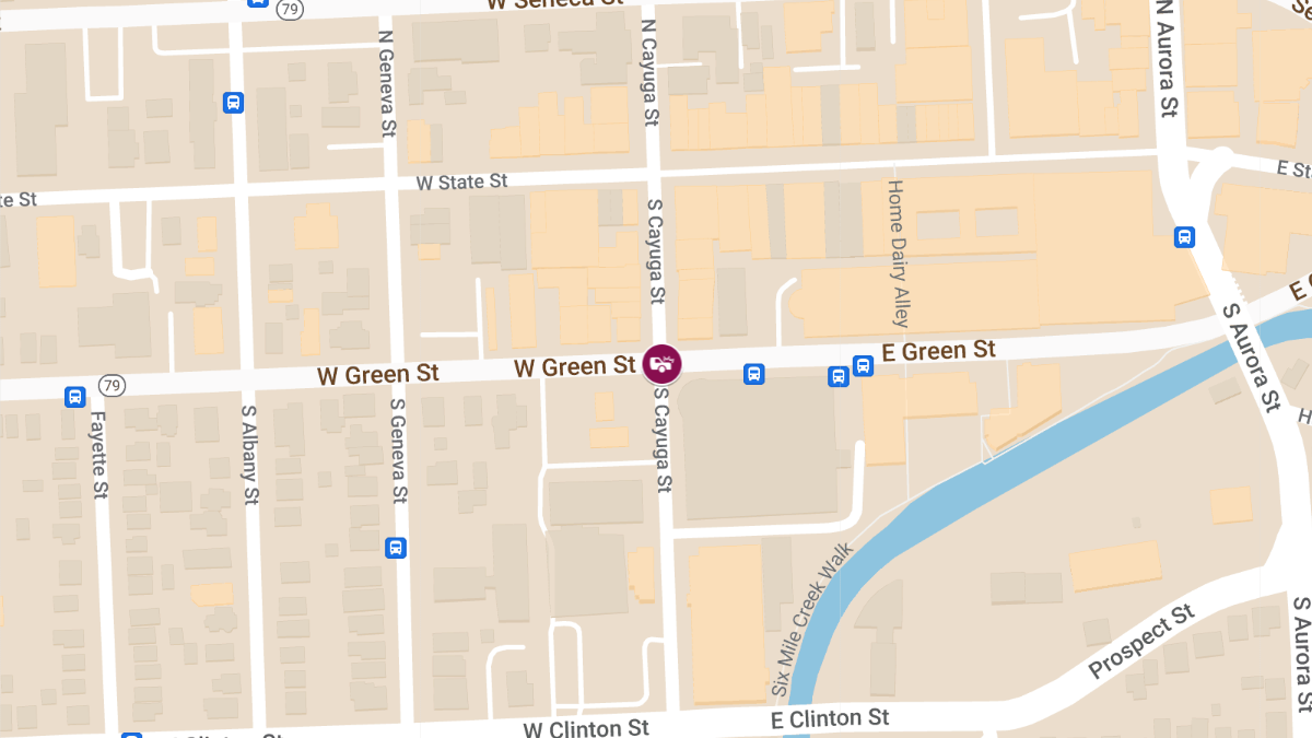 Pedestrian Injured in Accident Involving Police Vehicle at Green St & Cayuga St