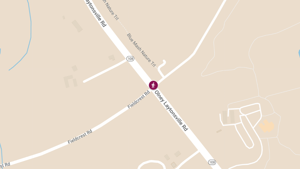 Pedestrian Injured in Collision at Fieldcrest Rd & Olney Laytonsville Rd