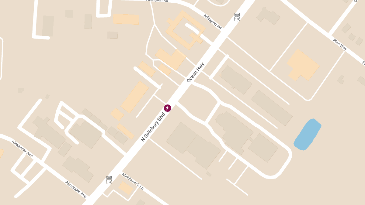 Pedestrian Injured in Crash on North Salisbury Blvd near Arlington Rd