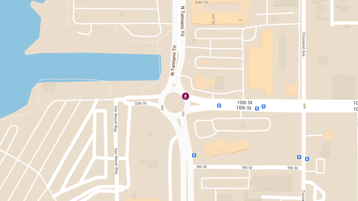 Pedestrian Injured in Vehicle Crash at US-41 & 10th St