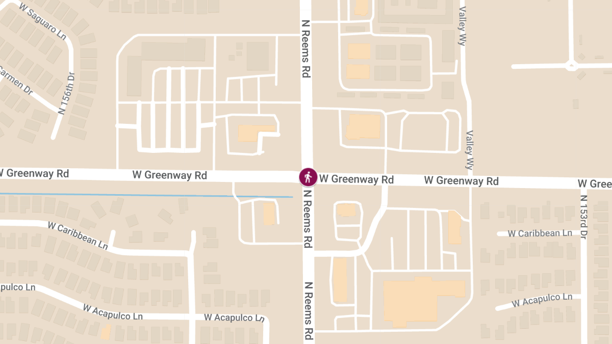 Pedestrian Involved in Accident on W Greenway Rd Near Reems Rd