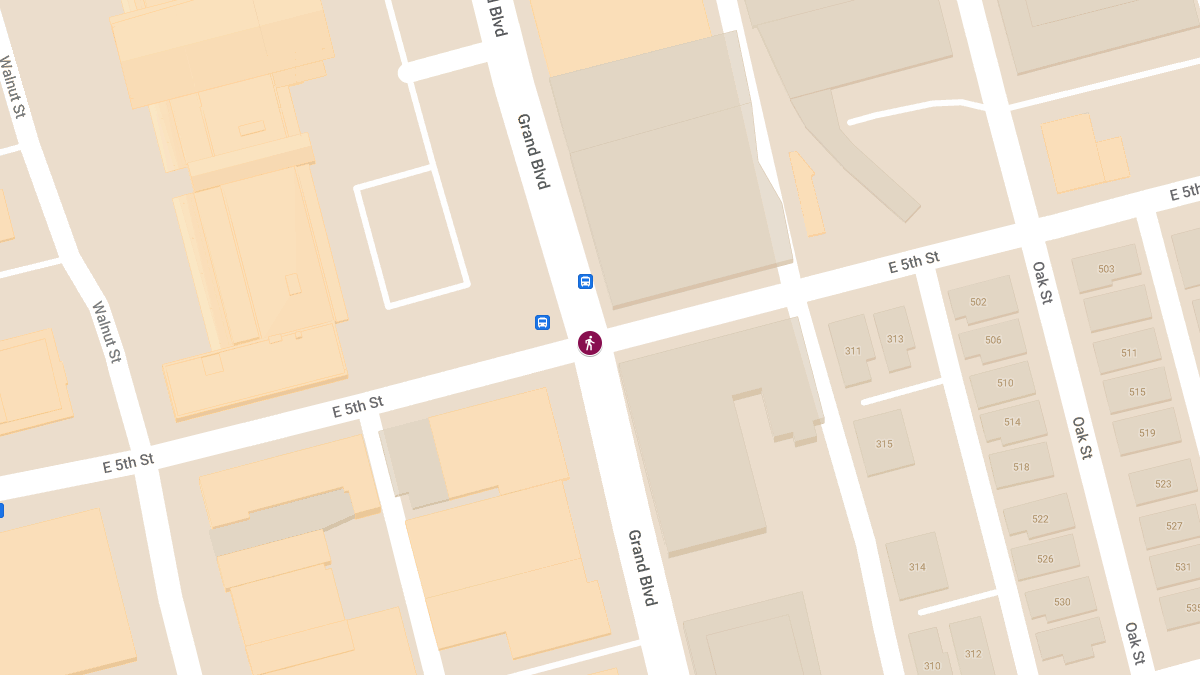 Pedestrian Seriously Injured in Crash Involving Parks and Recreation Truck at 5th St & Grand Blvd