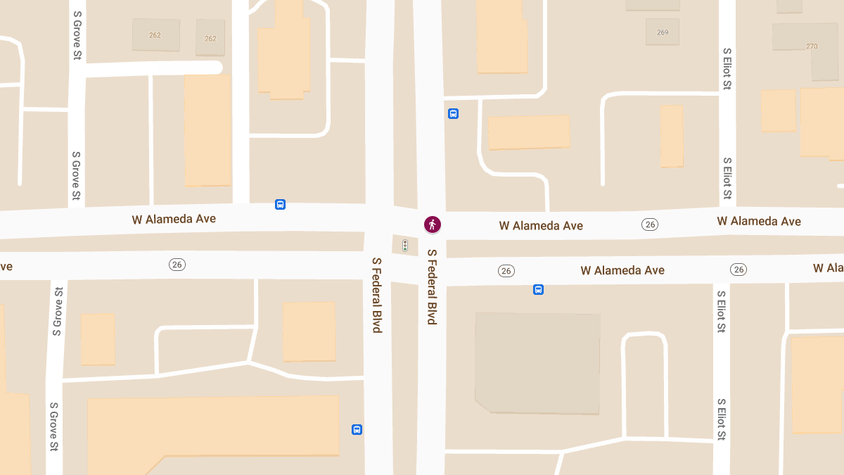 Pedestrian Seriously Injured in Crash at S Federal Blvd & W Alameda Ave
