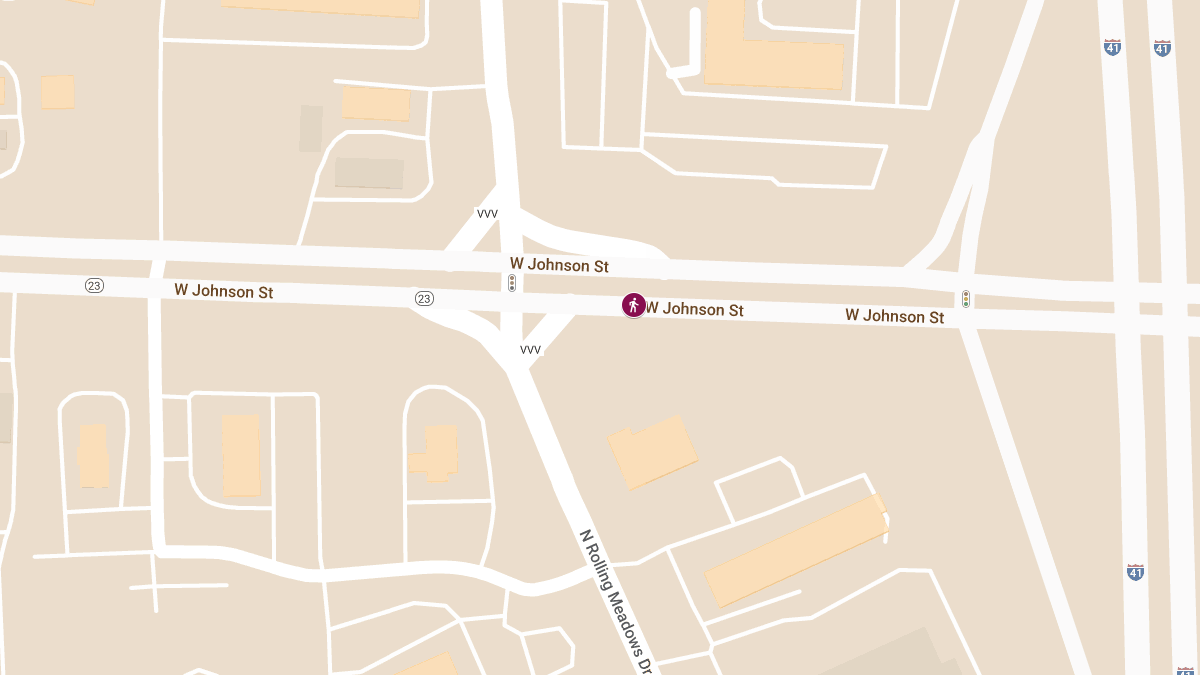 Pedestrian Severely Injured in Crash on W Johnson St near Rolling Meadows Dr