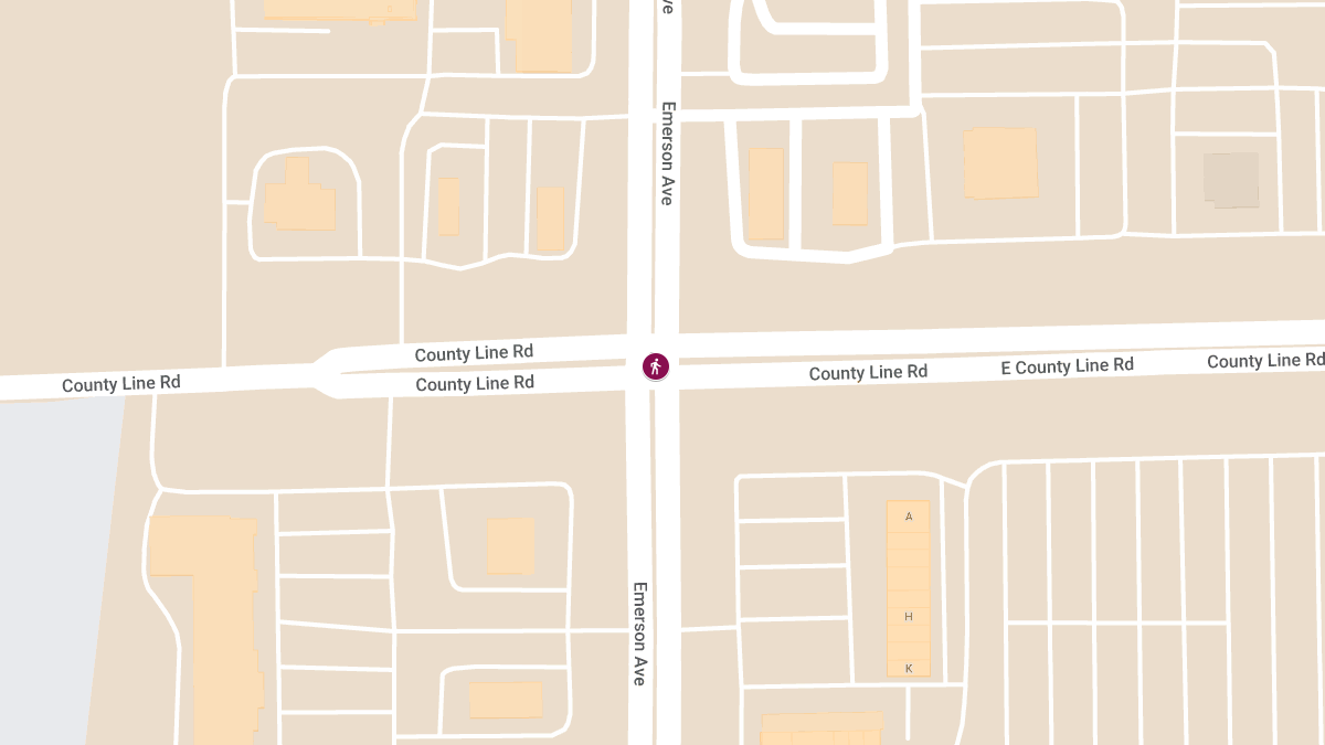 Pedestrian Struck at E County Line Rd & S Emerson Ave