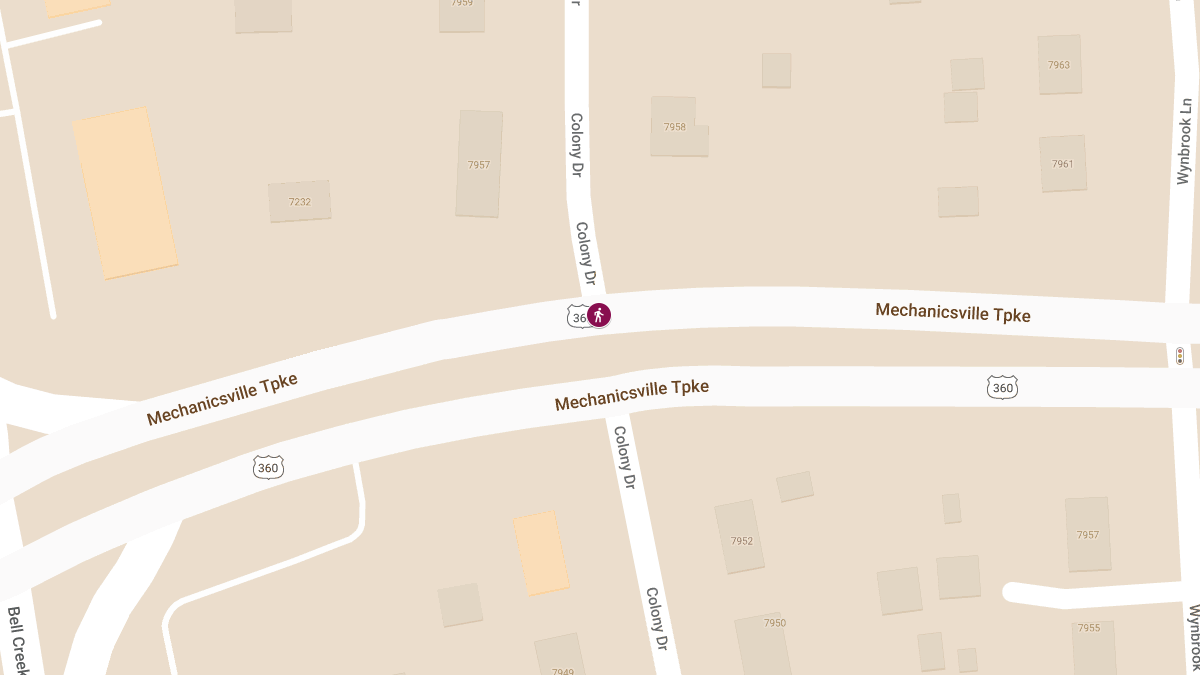 Pedestrian Struck at Mechanicsville Tpke & Colony Dr