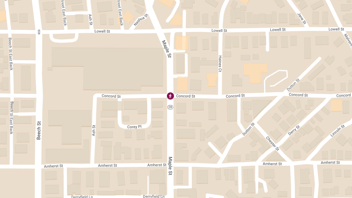 Pedestrian Struck by Vehicle at Concord St & Maple St