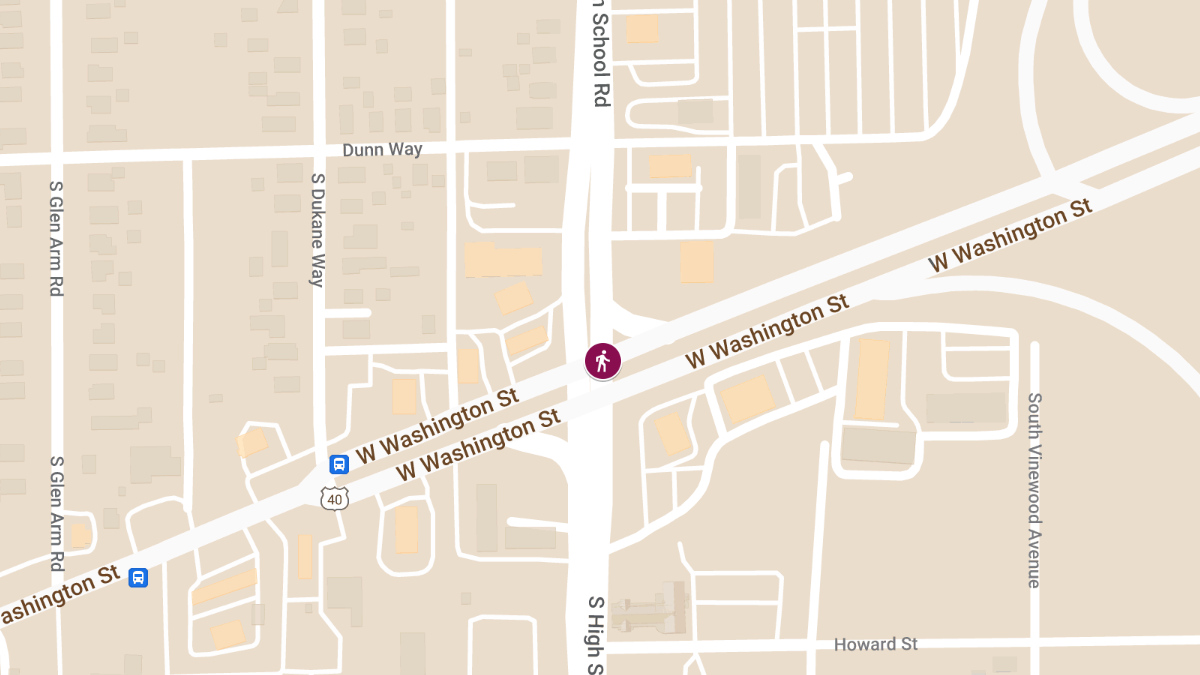 Pedestrian Struck by Vehicle at W Washington St & S High School Rd