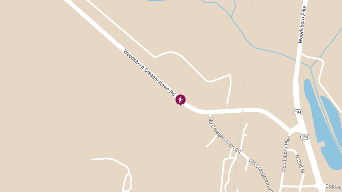 Pedestrian Struck on Creagerstown Rd Near Old Creagerstown Rd