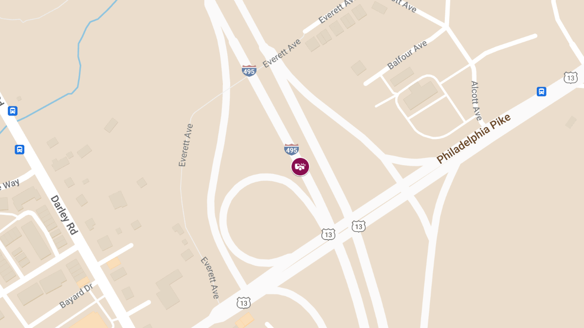 Rollover Crash on I-495 NB Near Philadelphia Pike Causes Injuries