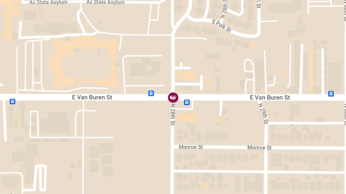 Rollover Crash with Injuries at N 28th St and E Van Buren St