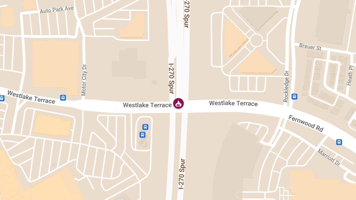 Serious Crash with Fire on SB I-270 Spur Under Westlake Terrace