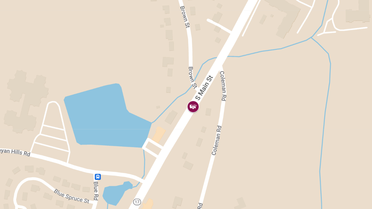 Serious Motor Vehicle Accident Closes South Main St Near Brush Hill Rd and Wesleyan Hills Rd