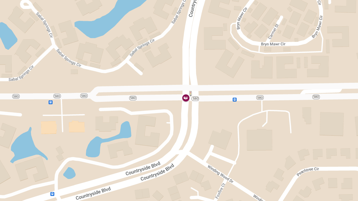Six-Vehicle Crash with Injuries on SR-580 at Countryside Blvd