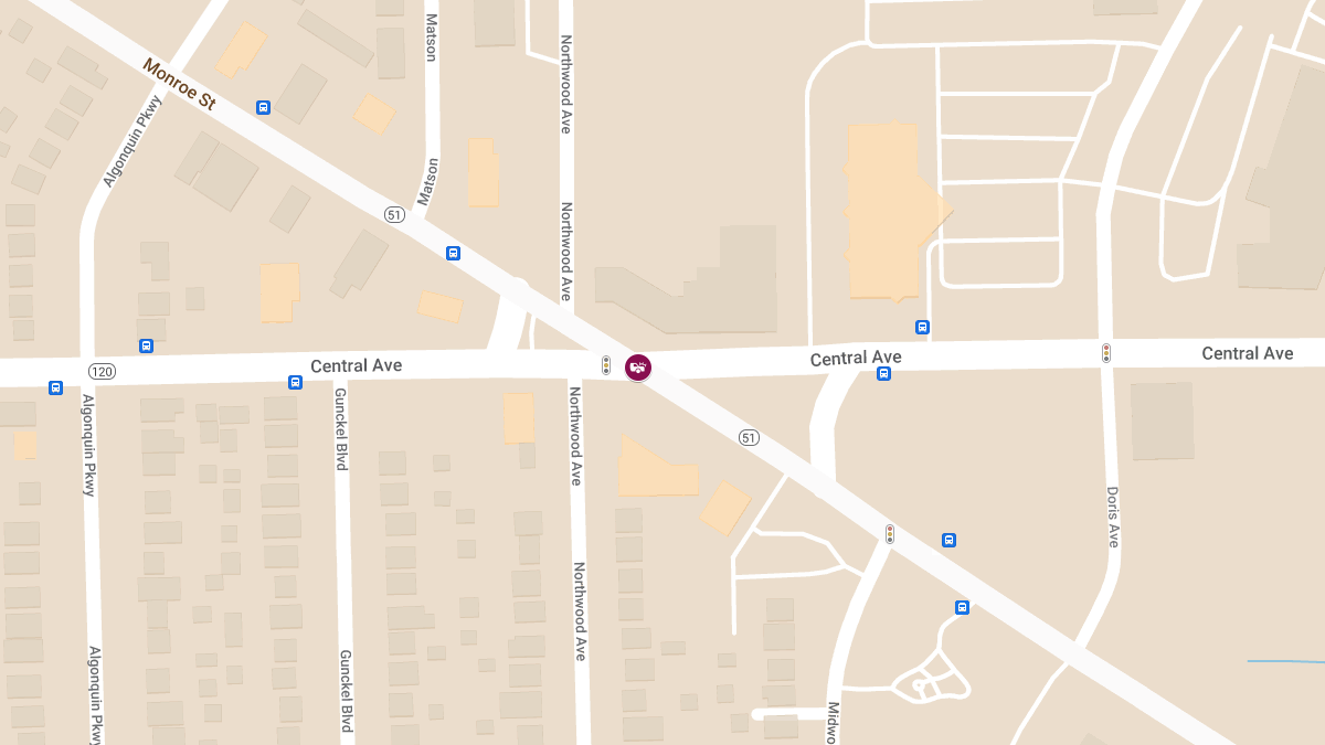 Three-Car Collision With Injuries at Monroe St & W Central Ave