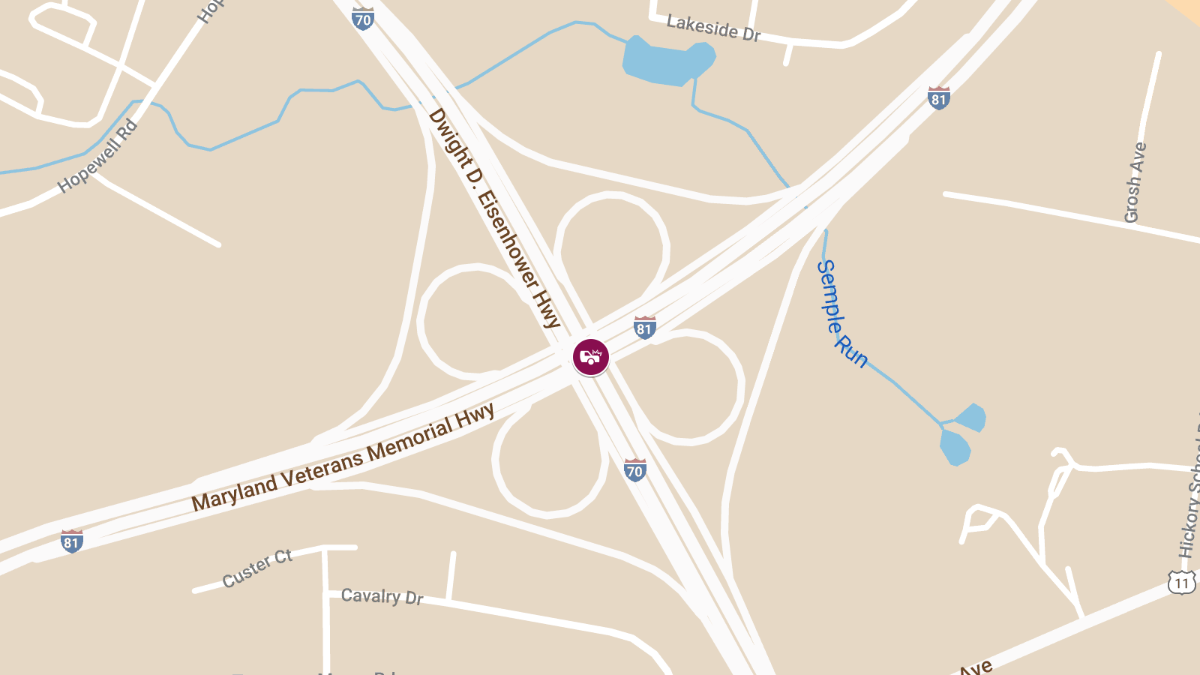 Three-Vehicle Collision at I-70 WB & I-81 SB Construction Zone