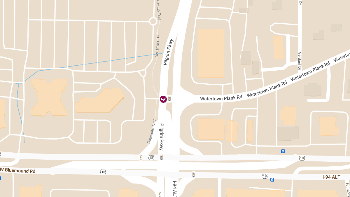 Three-Vehicle Crash with Airbag Deployment at Watertown Plank Rd & Pilgrim Pkwy