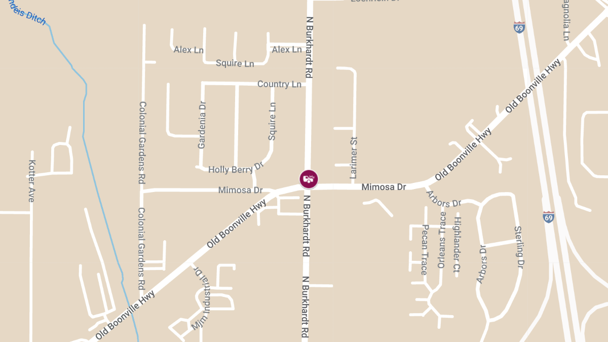 Three-Vehicle Crash with Injuries and Extrication at Old Boonville Hwy & Burkhardt Rd