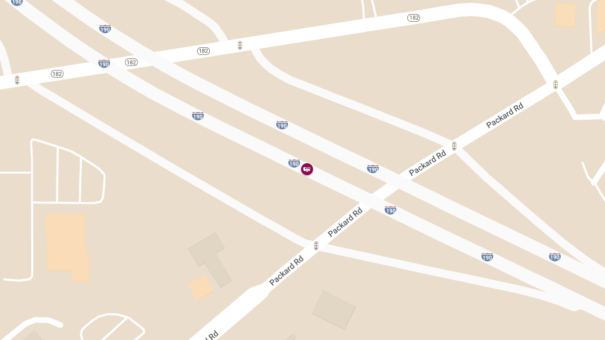 Tractor-Trailer Rollover with Injuries on I-190 N near Packard Rd