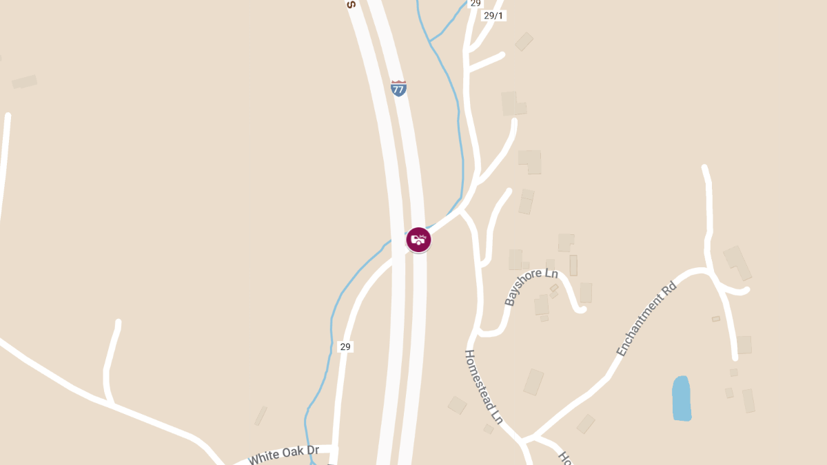 Traffic Accident with Injuries at Tuppers Creek Rd Entrance to I-77 Southbound