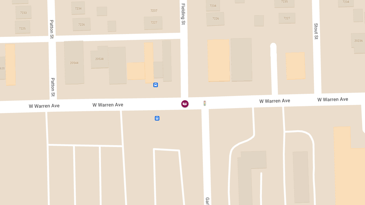 Traffic Blocked After USPS Vehicle Collision with Injuries at Fielding St & W Warren Ave