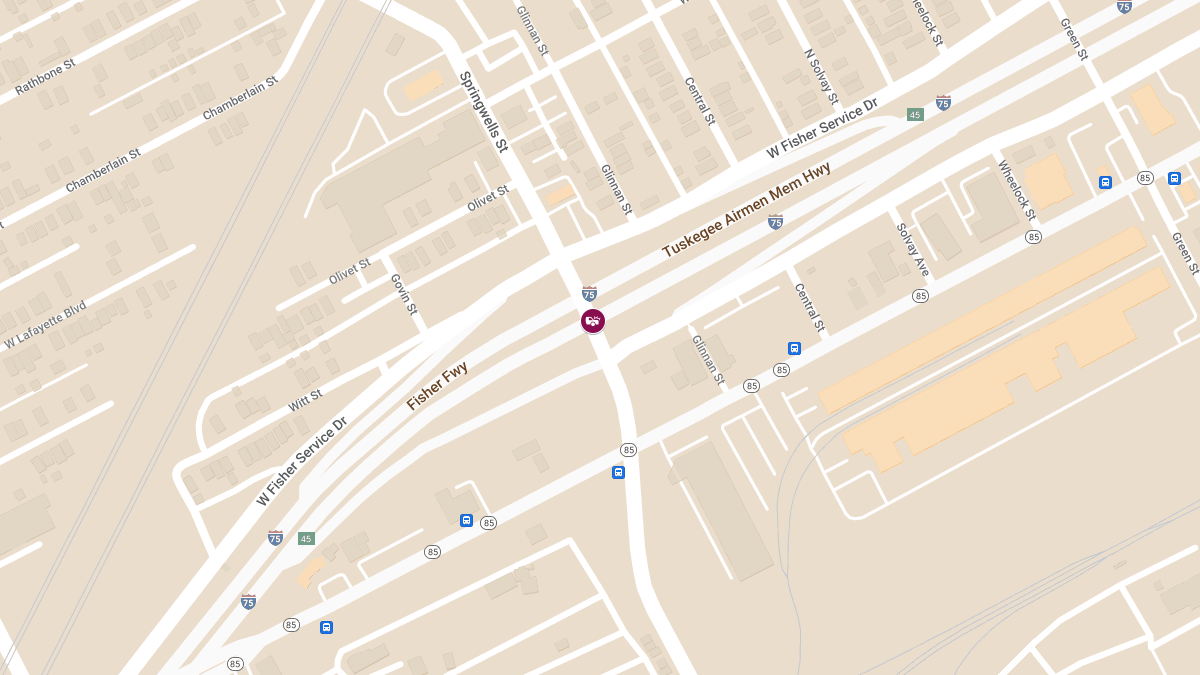 Traffic Collision With Injuries at Springwells St & I-75 S