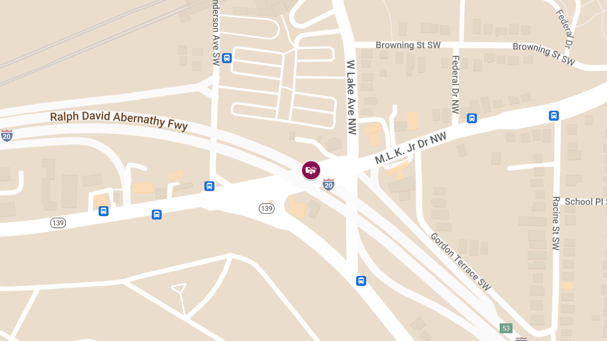 Traffic Collision at I-20 E & Martin Luther King Jr Dr SW Causes Injuries