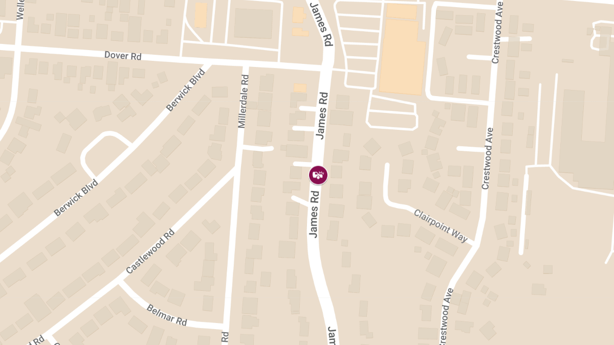 Traffic Collision with Injuries at 1321 S James Rd