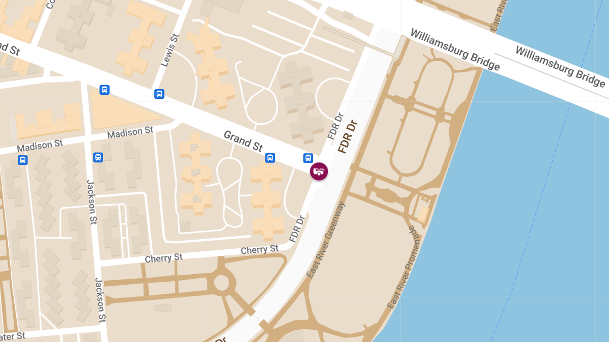 Traffic Collision with Injuries at Grand St & FDR Dr