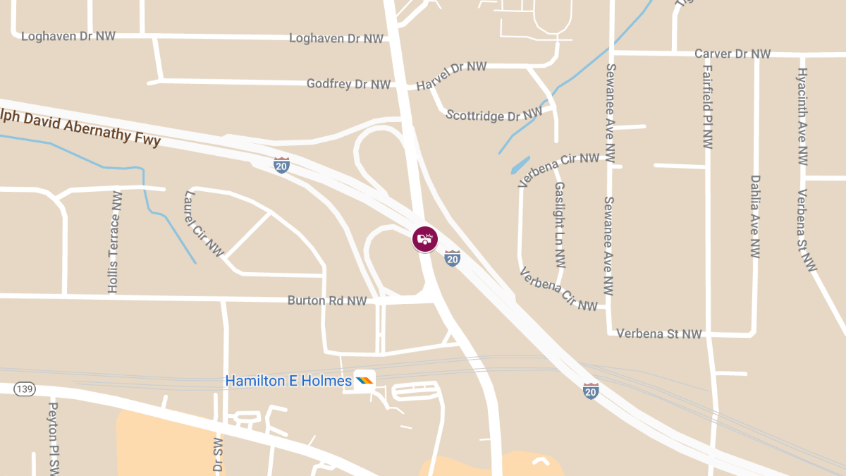 Traffic Collision with Injuries at I-20 W & Hamilton E Holmes Dr NW