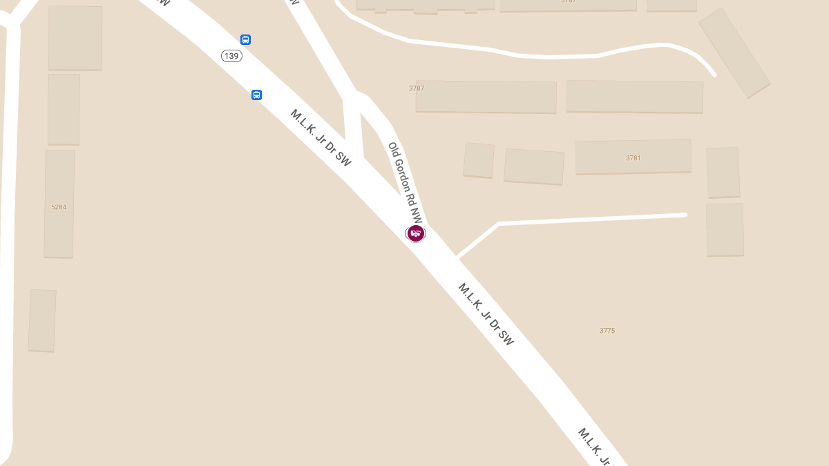 Traffic Collision with Injuries at Martin Luther King Jr Dr SW & Old Gordon Rd NW