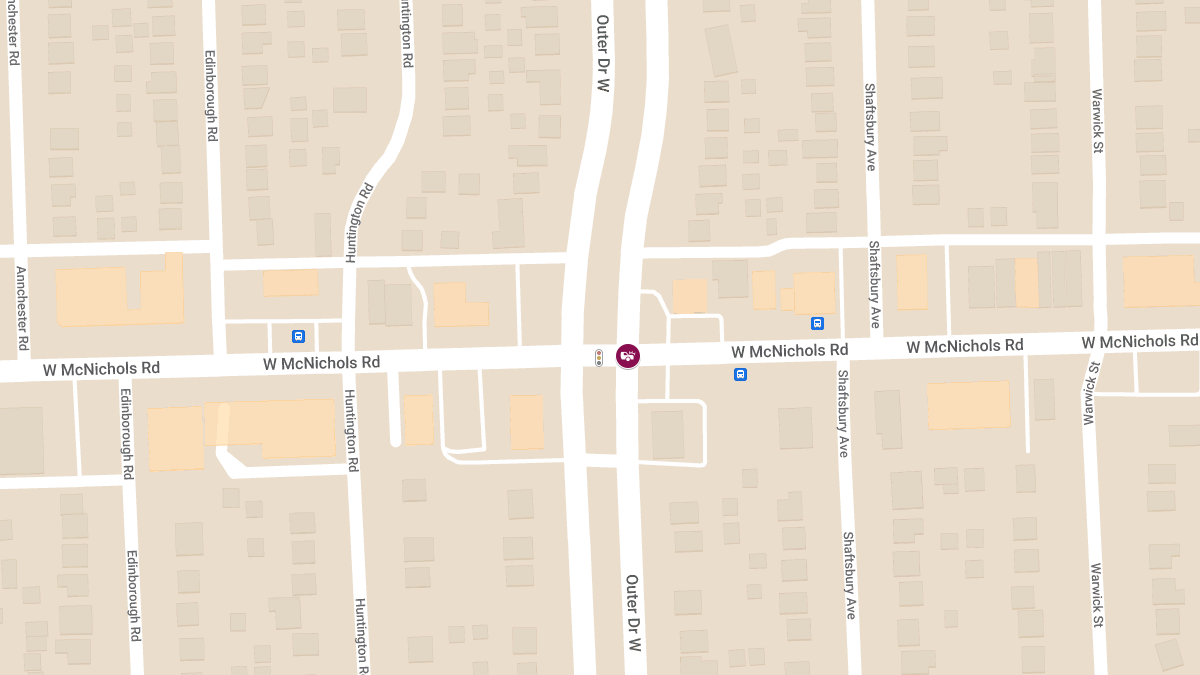 Traffic Collision with Injuries at W Outer Dr & W McNichols Rd