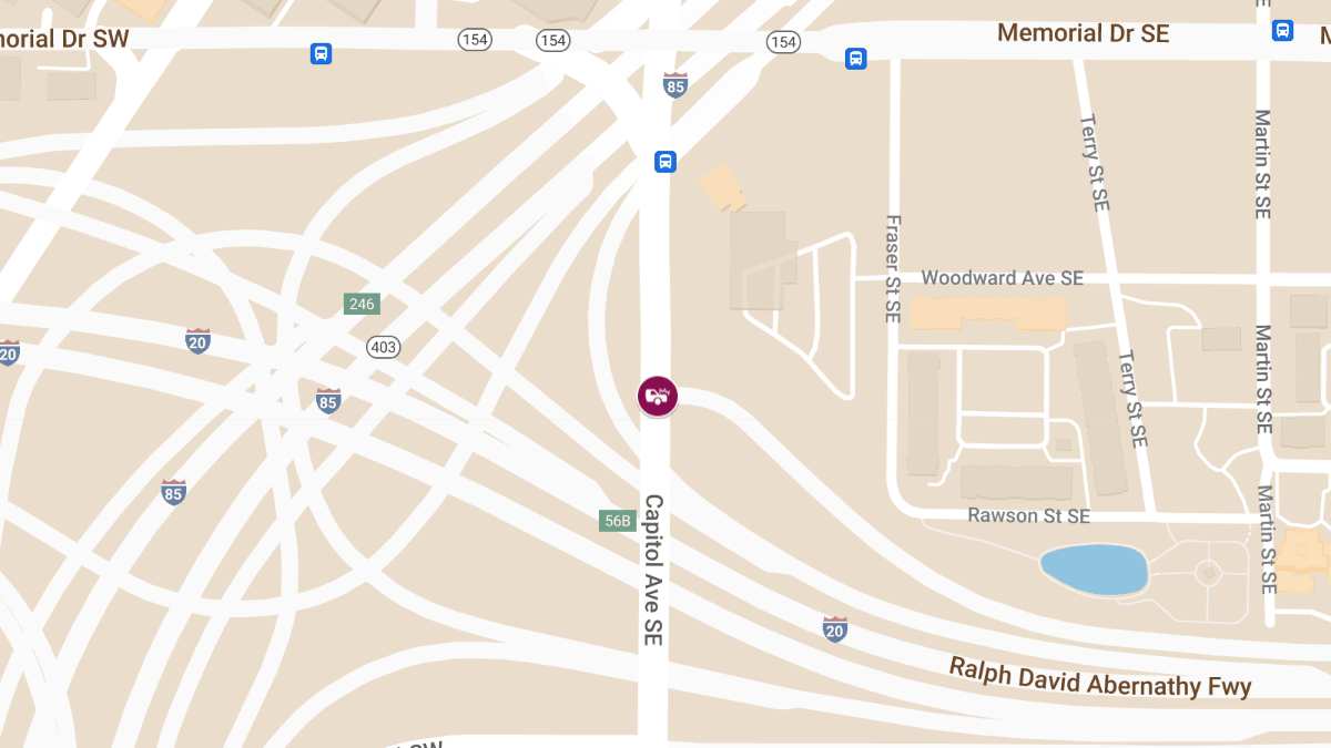 Traffic Collision with Injuries on I-75 N at Capitol Ave SE