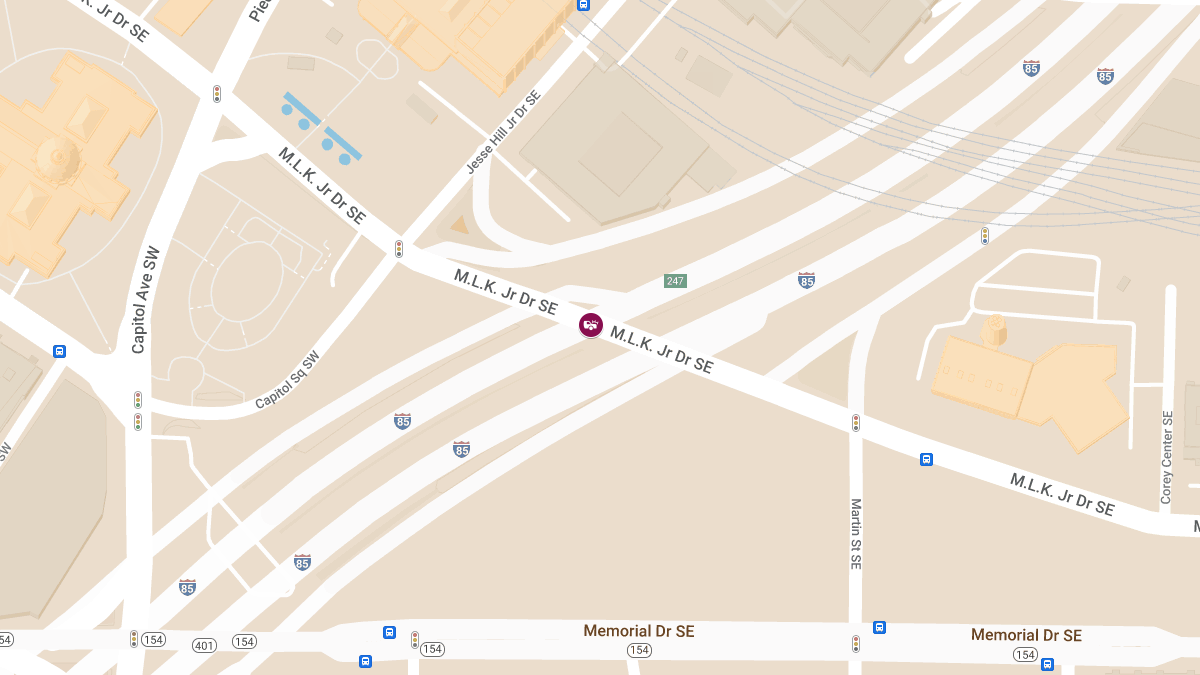 Traffic Collision with Injuries on I-75 S at Martin Luther King Jr Dr SE