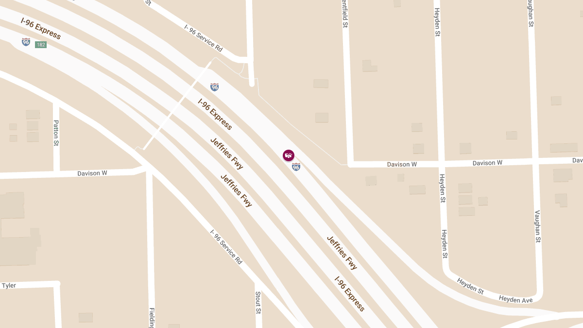 Traffic Collision with Injuries on I-96 E at W Davison Ave