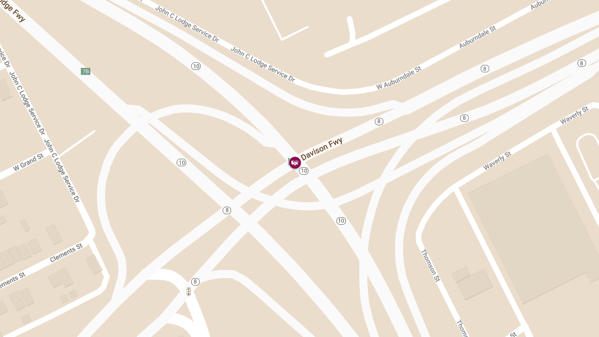 Traffic Collision with Injury at Davison Fwy E & John C Lodge Fwy S