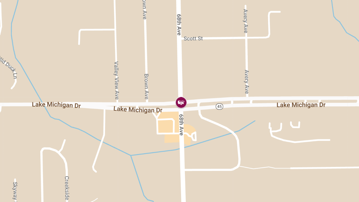 Two Injured in Crash at 68th Ave & Lake Michigan Dr