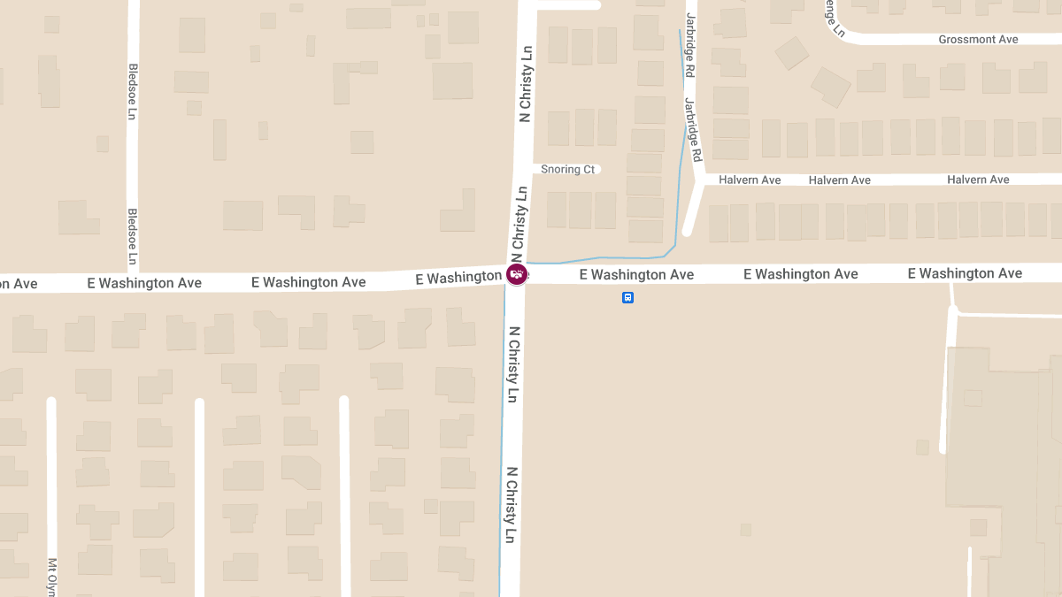 Two Injured in Crash at E Washington Ave & N Christy Ln